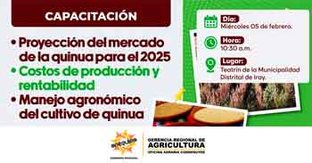  Capacitación presencial Proyección del mercado de la quinua para el 2025  de la Gerencia Regional de Agricultura