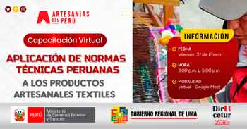  Capacitación virtual "Aplicación de Normas Técnicas Peruanas a los productos artesanales textiles" 