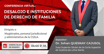 Capacitación online "Desalojo e instituciones de derecho de familia" Corte Superior de Justicia de Lambayeque