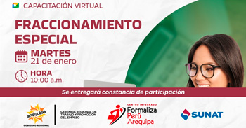  Capacitación online "Fraccionamiento especial" del Centro De Empleo Arequipa