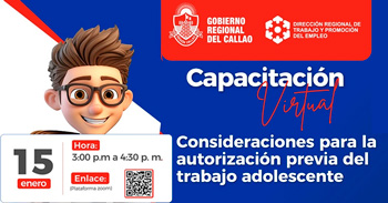  Capacitación online gratis " Consideraciones para la autorización previa del trabajo adolescente "