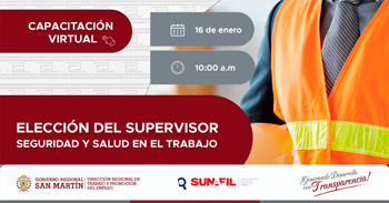  Capacitación online gratis "Elección del supervisor de SST" del DRTPE  de San Martín