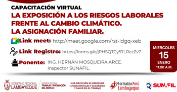  Capacitación online gratis " La exposición a los riesgos laborales frente al cambio climático " 