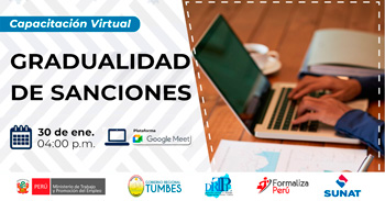  Capacitación online gratis "Gradualidad de sanciones" de la DRTPE -Tumbes