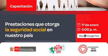  Capacitación online gratis "Prestaciones que otorga la seguridad social en nuestro país" del MTPE