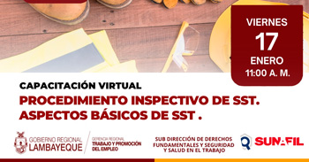  Capacitación online "Procedimiento inspectivo de SST y Aspectos básicos de SST" de la GRTPE - Lambayeque