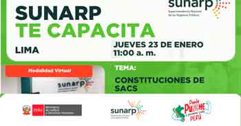  Charla online gratis  Constitución de una Sociedad por Acciones Cerrada Simplificada - SACS de la SUNARP