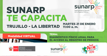  Charla online gratis "Diagnóstico físico legal para el acceso al registro de predios" de la SUNARP