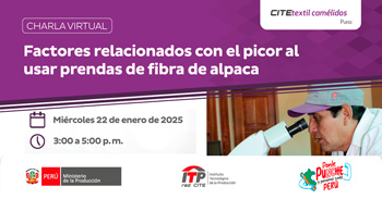  Charla online gratis "Factores relacionados con el picor al usar prendas de fibra de alpaca" 