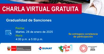 Charla online gratis "Gradualidad de Sanciones" de la SUNAT