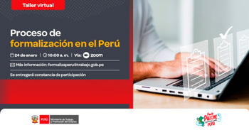  Charla online gratis "Proceso de formalización en el Perú" del MTPE