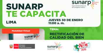  Charla online gratis "Rectificación de calidad del bien" de la SUNARP