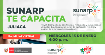  Charla online gratis "Registro de Juntas Directivas: Requisitos y Procedimientos" de la SUNARP