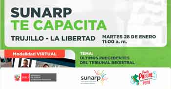 Charla online gratis "últimos precedentes del tribunal registral" de la SUNARP