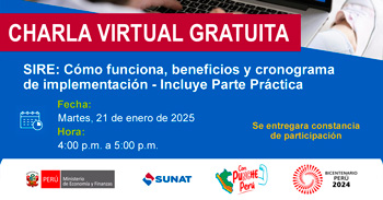  Charla online SIRE "Cómo funciona, beneficios y cronograma de implementación - Incluye Parte Práctica" 