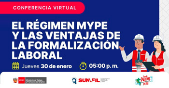 Conferencia online "El régimen MYPE y las ventajas de la formalización laboral" de la SUNAFIL