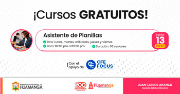  Curso online gratis "Asistente de planillas" de la Municipalidad Provincial de Huamanga