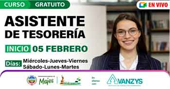  Curso online gratis "Asistente de tesorería" de la Municipalidad de Majes