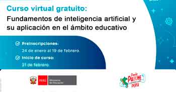 Curso online gratis Fundamentos de inteligencia artificial y su aplicación en el proceso educativo del MINEDU 