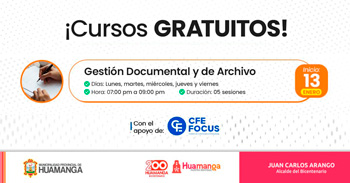  Curso online gratis "Gestión documental y de archivo" de la Municipalidad Provincial de Huamanga