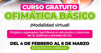  Curso online gratis "Ofimática " de la Municipalidad de San Juan de Lurigancho