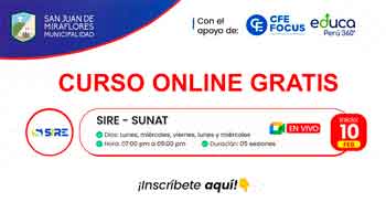  Curso online gratis "SIRE SUNAT" de la Municipalidad de San Juan de Miraflores