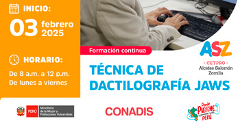 Curso online gratis "Técnica de dactilografía" del MIMP Conadis