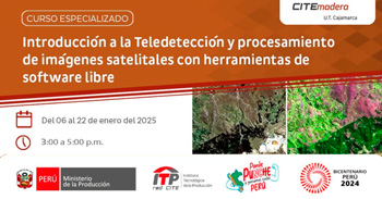  Curso online "Introducción a la Teledetección y procesamiento de imágenes satelitales con herramientas"