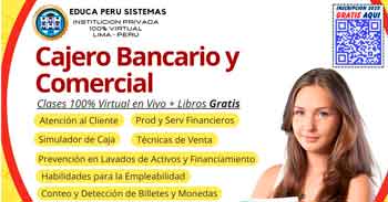  Curso gratis online "Cajero bancario y comercial"de EDUCA PERÚ SISTEMAS