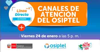  Evento online "Canales de atención del OSIPTEL"