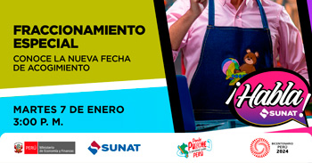  Evento online gratis "Fraccionamiento especial, Conoce la nueva fecha de acogimiento" de la SUNAT