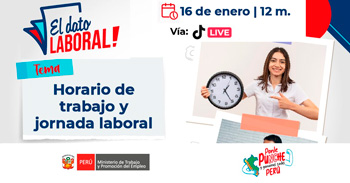  Evento online gratis "Horario de trabajo y jornada laboral" del MTPE