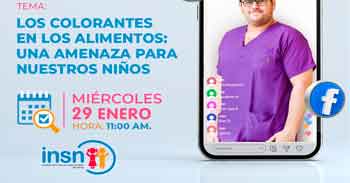  Evento online "Los colorantes en los alimentos: Una Amenaza para nuestros niños" del INSNSB