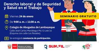  Seminario presencial gratis "Derecho laboral y de Seguridad y Salud en el Trabajo" 