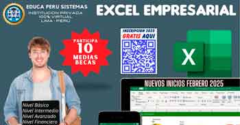  Curso online gratuito "Excel Empresarial" de Educa Perú sistemas