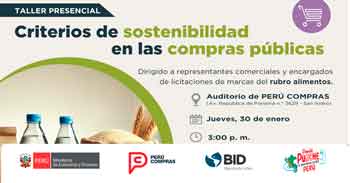  Taller presencial "Criterios de sostenibilidad en las compras públicas" de PERÚ COMPRAS