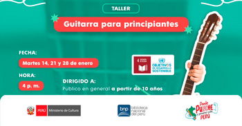  Taller presencial "Guitarra para principiantes" de la BIBLIOTECA NACIONAL (BNP)