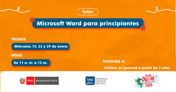  Taller presencial "Microsoft Word para principiantes" de la BNP