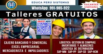 Talleres gratis online de Educa Perú sistemas 