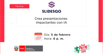  Webinar online "Crea presentaciones impactantes con IA" del MINEDU