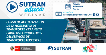  Webinar online Curso de actualización de la normativa de transporte y tránsito para los conductores