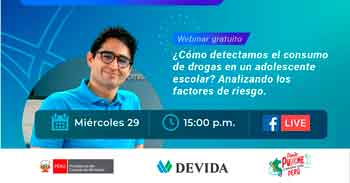  Webinar online gratis ¿Cómo detectamos el consumo de drogas en un adolescente escolar? 