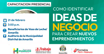  Capacitación presencial "Como identificar ideas de negocio para crear nuevos emprendimientos "  