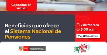  Capacitación online gratis "Beneficios que ofrece el Sistema Nacional de Pensiones" del MTPE