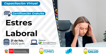  Capacitación online gratis "Estrés laboral" de la DRTPE -Tumbes