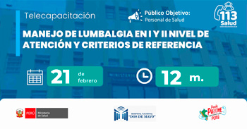  Capacitación online gratis "Manejo de lumbalgia en i y ii nivel de atención y criterios de referencia" 