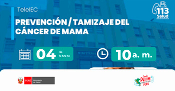  Capacitación online gratis "Prevención, tamizaje del cáncer de mama " del  MINSA