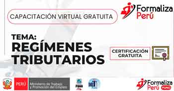  Capacitación online gratis "Regímenes Tributarios" de la DRTPE Puno