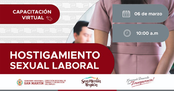  Capacitación online "Hostigamiento sexual laboral" del DRTPE  de San Martín