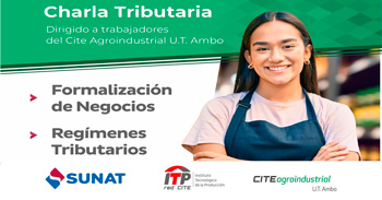   Charla presencial Formalización de Negocios y Regímenes Tributarios para regularizar actividades económicas